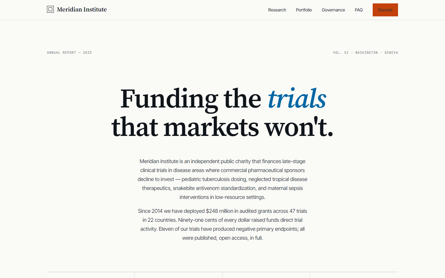 Charity, Variant C — Meridian Institute institutional research
