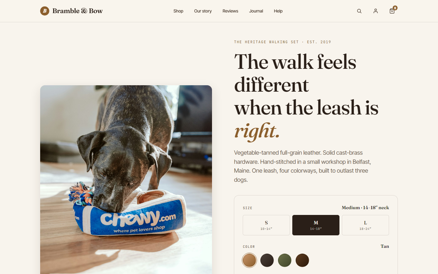 E-commerce, Variant A — Bramble & Bow single-product DTC