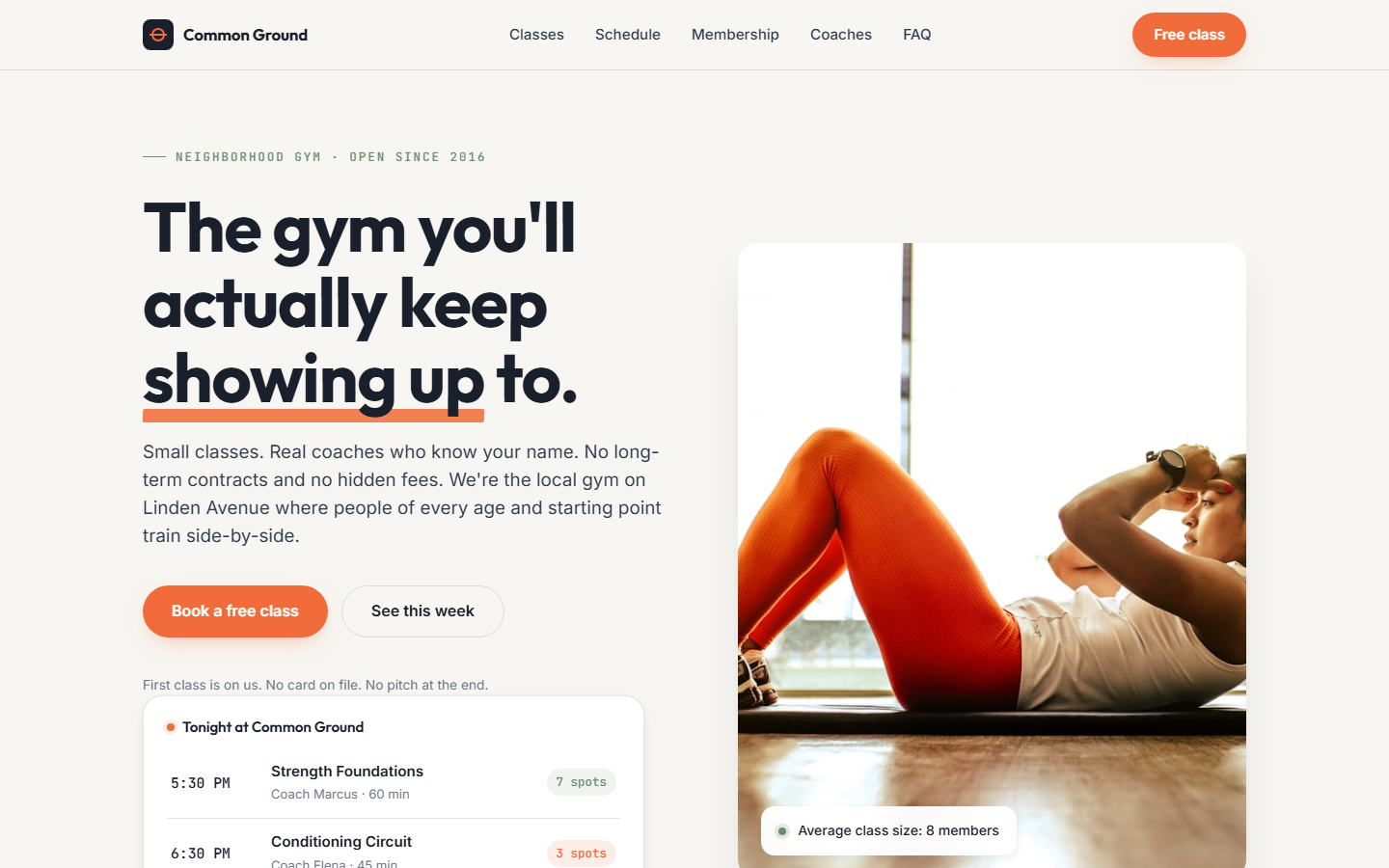 Fitness, Variant A — Common Ground neighborhood community