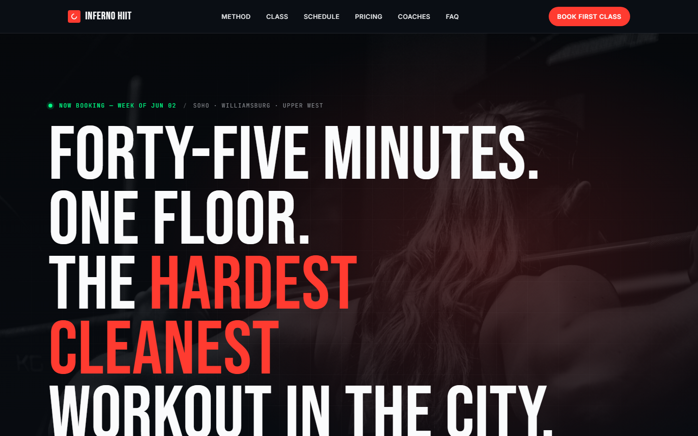 Fitness, Variant B — Inferno HIIT dark electric boutique