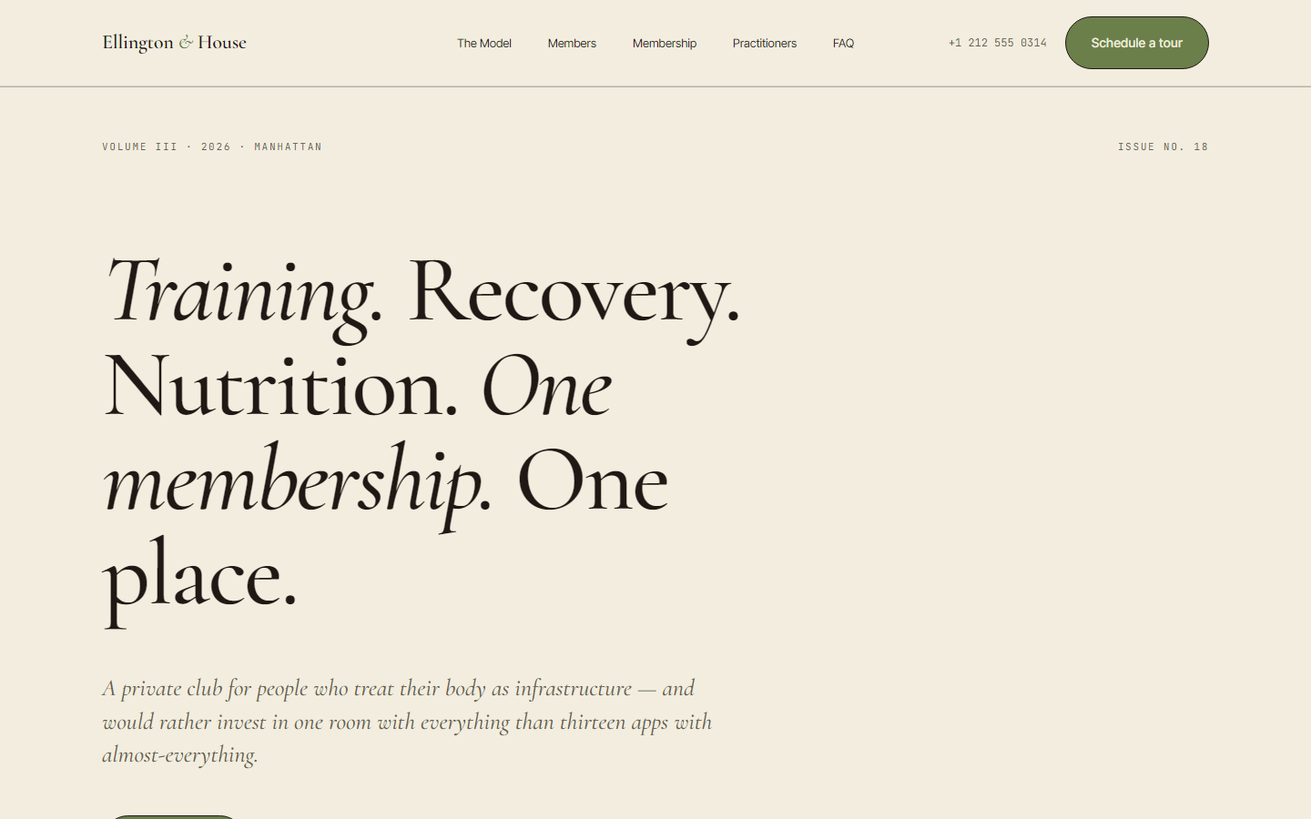 Fitness, Variant C — Ellington House luxury wellness club