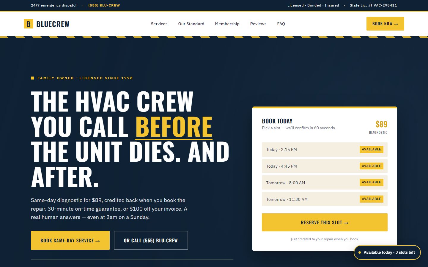 HVAC, Variant B — Bluecrew multi-trade