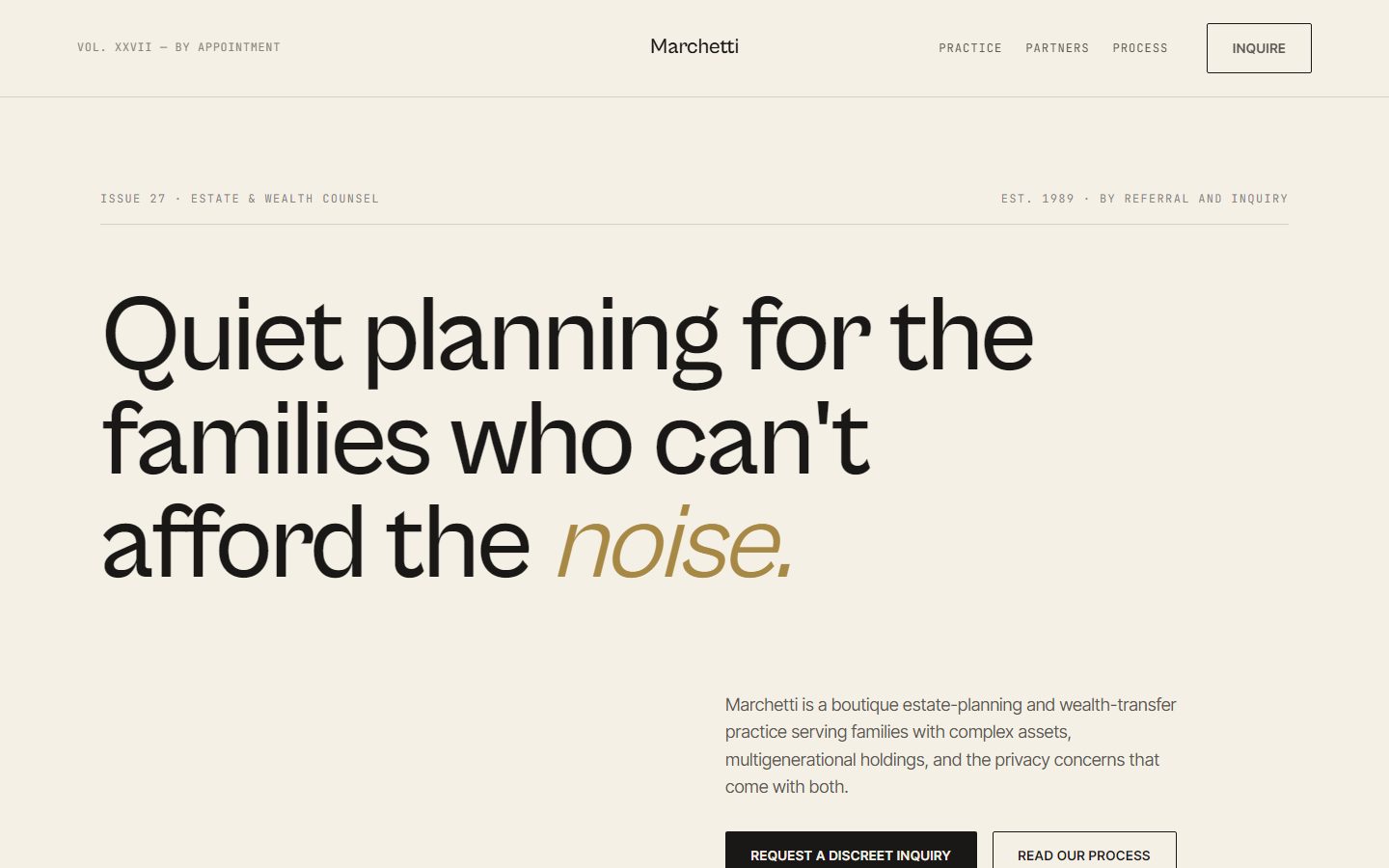 Legal, Variant C — Marchetti Wealth & Estate