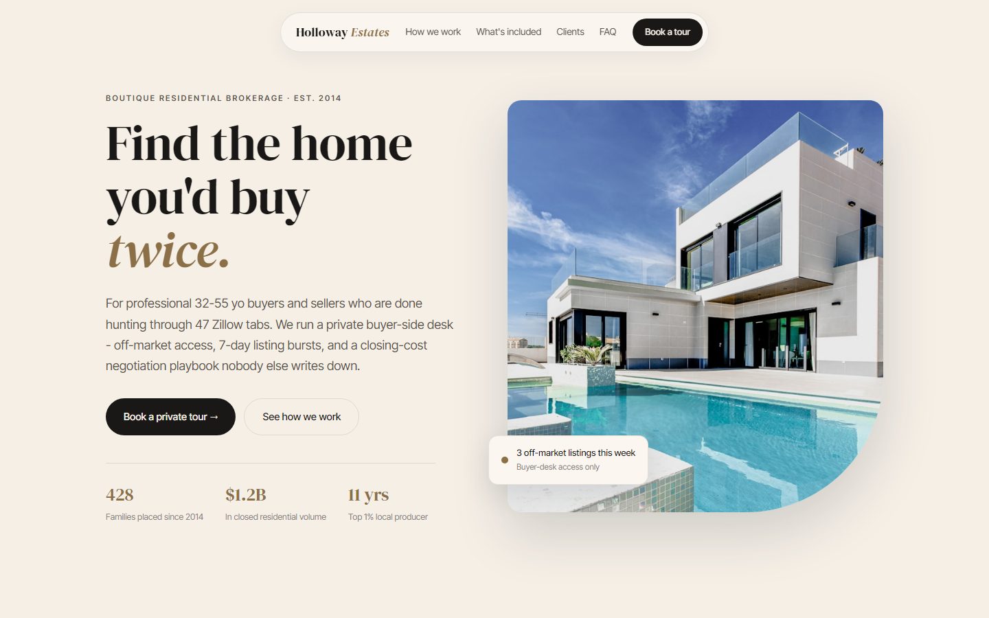 Real Estate, Variant A — Eggshell aspirational