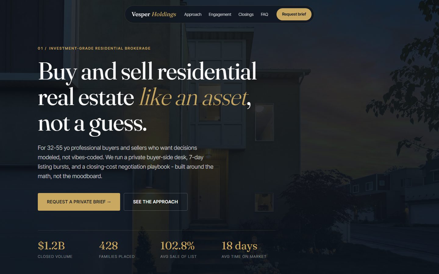 Real Estate, Variant B — Slate dusk commercial