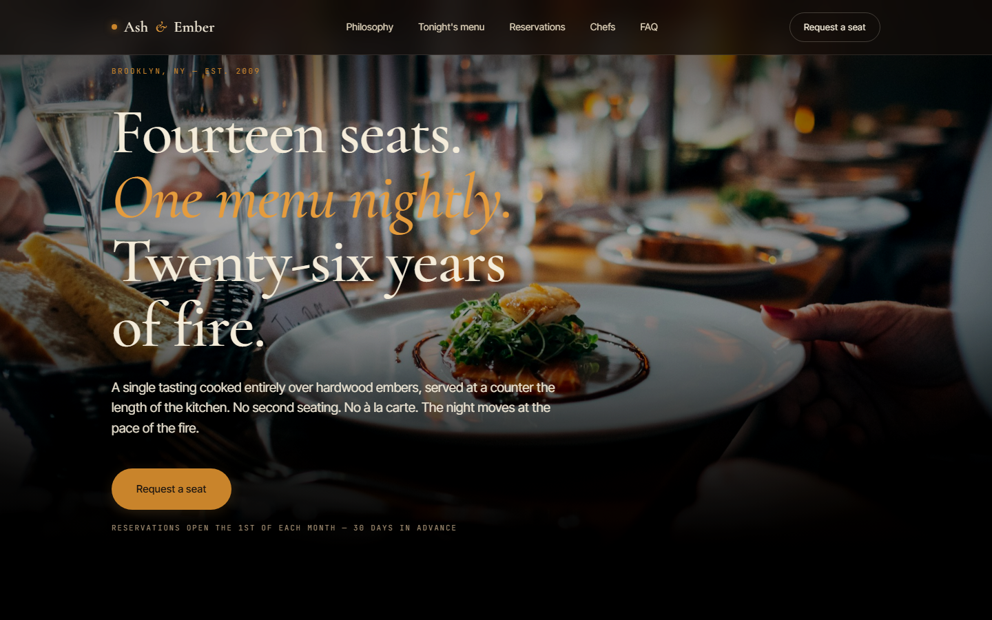 Restaurant, Variant B — Ash & Ember fine dining counter
